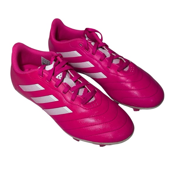 Adidas pink & white soccer cleats girls 4.5 - Picture 1 of 7